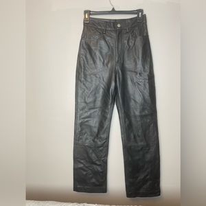 REMAIN Birger Christensen LYNN LEATHER PANTS BLACK‎